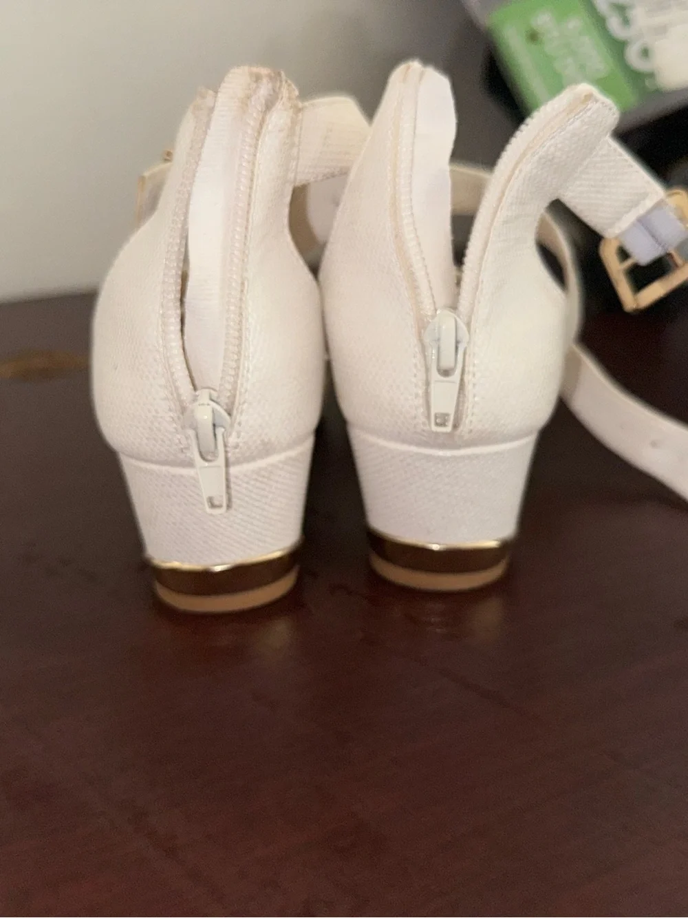 Nine West Cream White Crisscross Ankle Strap Sandals